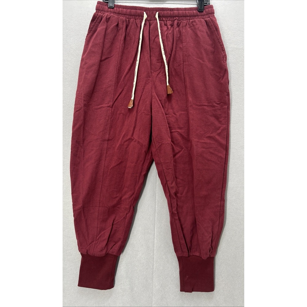 Kidoriman Harem Jogger Pant Burgundy Drop Crotch Mens Size 2XL Streetwear NEW